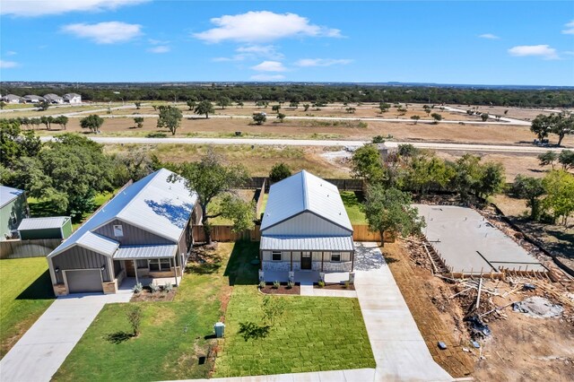 aerial view with a rural view