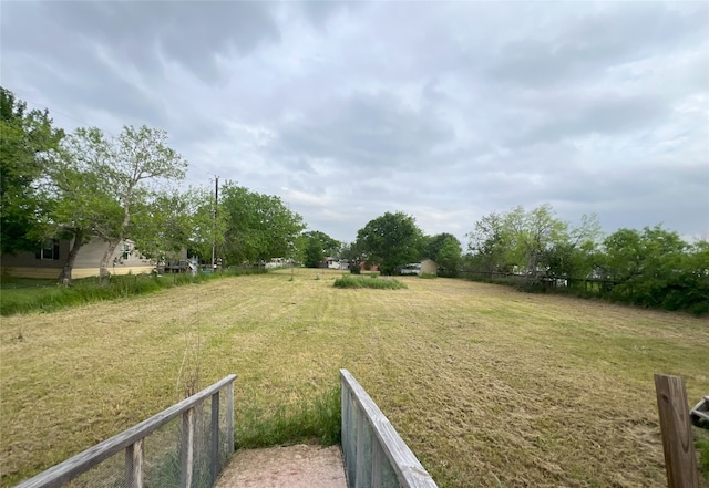 view of yard with fence