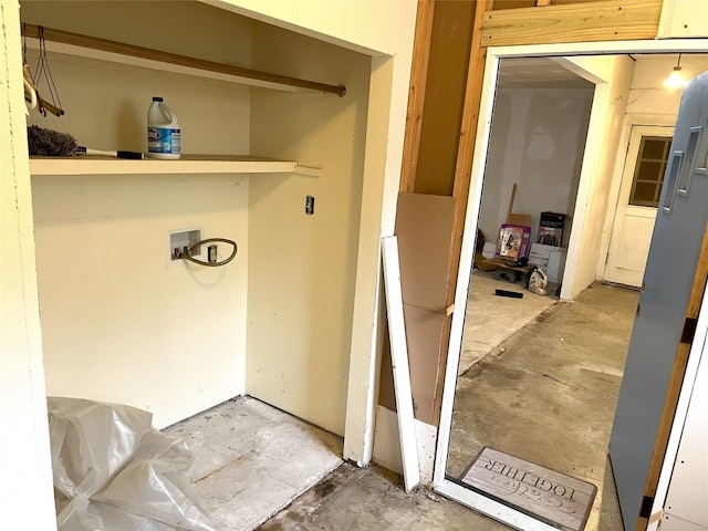 interior space with hookup for a washing machine