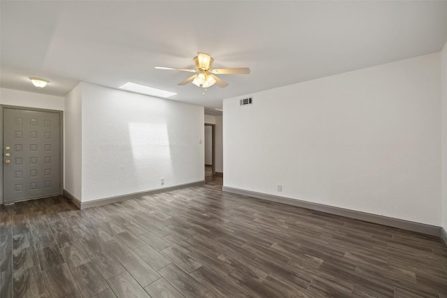 3411 Thomas Kincheon St, Austin, TX 78745 - unfurnished room featuring dark wood-style floors and ceiling fan