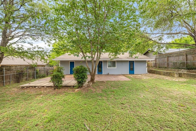 3411 Thomas Kincheon St, Austin, TX 78745 - rear view of house featuring a patio area and a fenced backyard