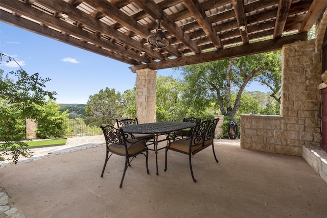 view of patio with outdoor dining area