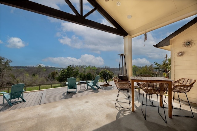 view of patio featuring a deck