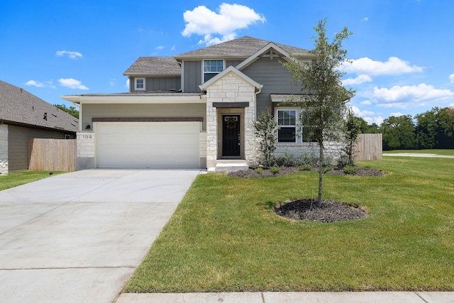 view of front of property featuring a front lawn