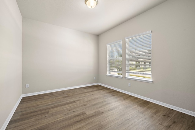 unfurnished room featuring wood-type flooring