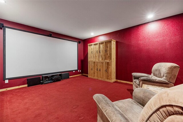 cinema with dark colored carpet