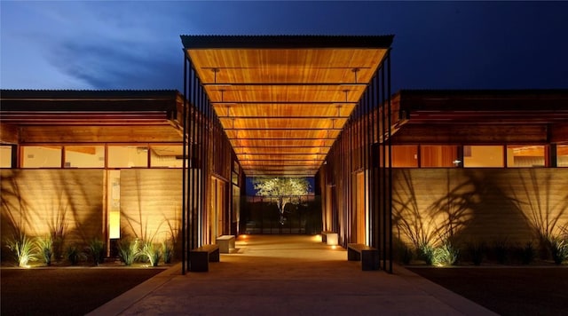 view of patio / terrace with a carport