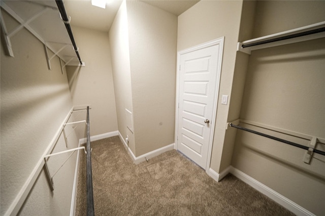 spacious closet with carpet flooring