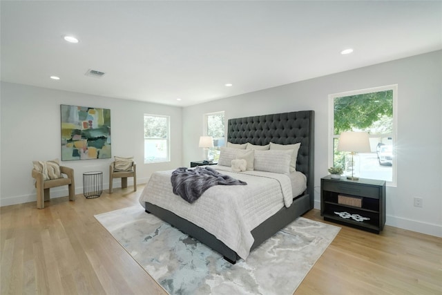 bedroom featuring light hardwood / wood-style floors