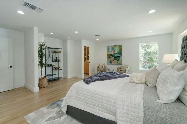 bedroom featuring light wood-type flooring