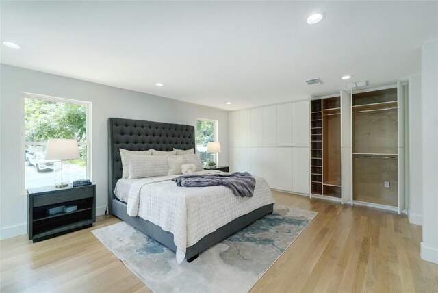 bedroom featuring light hardwood / wood-style flooring