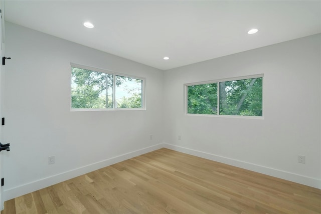 empty room featuring light hardwood / wood-style flooring and a healthy amount of sunlight