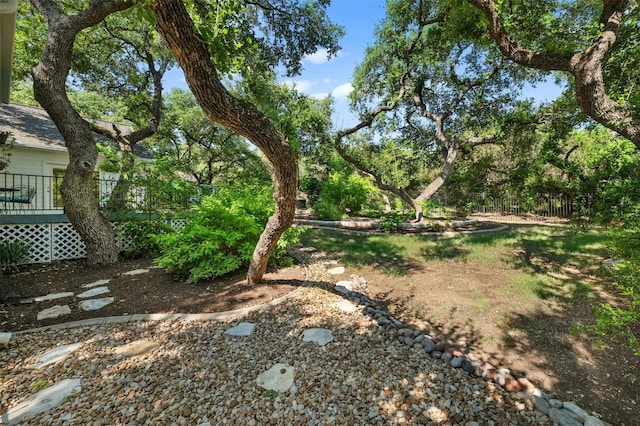 view of yard with a deck