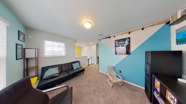 view of carpeted living room