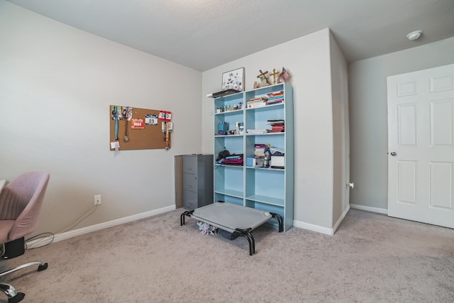 view of carpeted office space