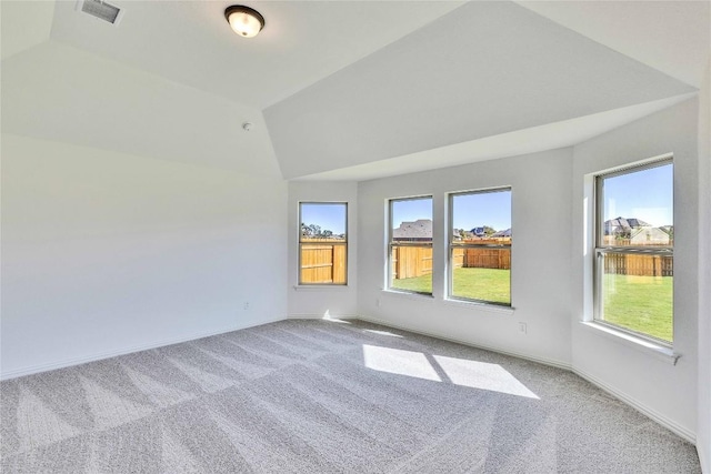 607 Breeze Hollow Ln, Georgetown, TX 78628 - unfurnished room featuring vaulted ceiling, carpet, and plenty of natural light