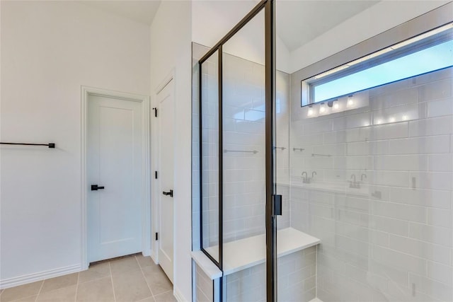 607 Breeze Hollow Ln, Georgetown, TX 78628 - full bathroom with a shower stall and tile patterned flooring