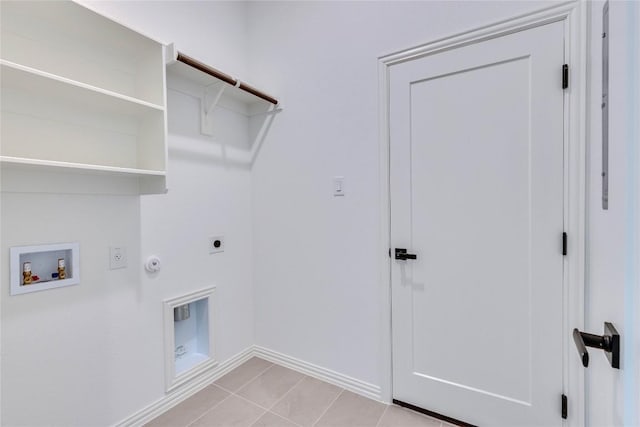 607 Breeze Hollow Ln, Georgetown, TX 78628 - laundry room featuring electric dryer hookup, hookup for a gas dryer, washer hookup, and light tile patterned floors