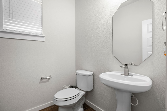 bathroom featuring toilet and hardwood / wood-style floors