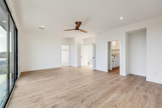 15000 Texas St, Austin, TX 78734 - unfurnished room with light wood finished floors, ceiling fan, baseboards, and recessed lighting