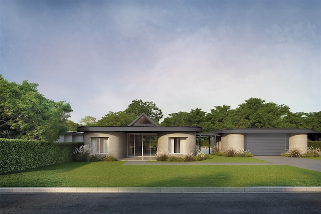 28 Peace Pipe, Wimberley, TX 78676 - ranch-style house featuring an attached garage, driveway, and a front lawn