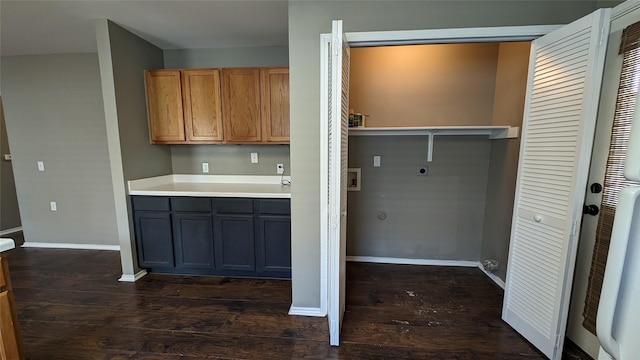 interior space featuring dark hardwood / wood-style floors