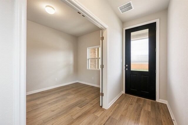 entrance foyer with light hardwood / wood-style floors