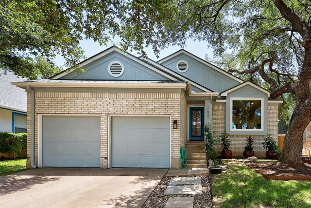 view of front of home with a garage