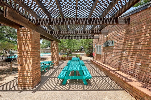 view of patio with a pergola