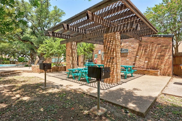 view of patio with a pergola