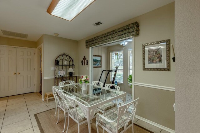 view of tiled dining area