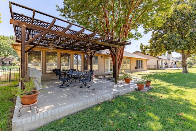 view of patio / terrace with a pergola