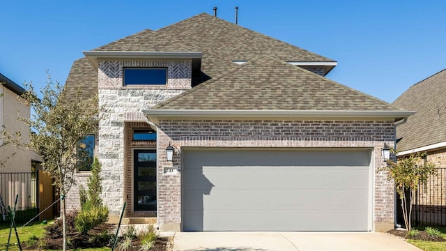 view of front of home with a garage