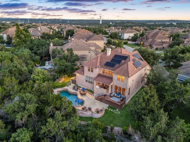 drone / aerial view with a residential view
