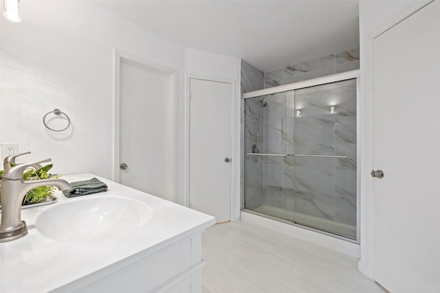 11506 Fence Post Trl, Austin, TX 78750 - bathroom with a marble finish shower and vanity