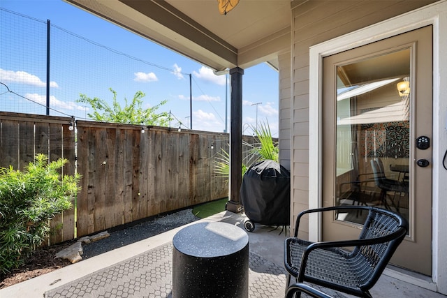 view of patio / terrace with area for grilling