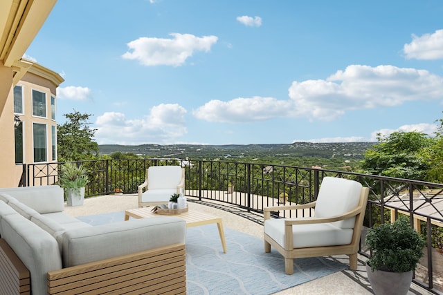 balcony featuring an outdoor living space