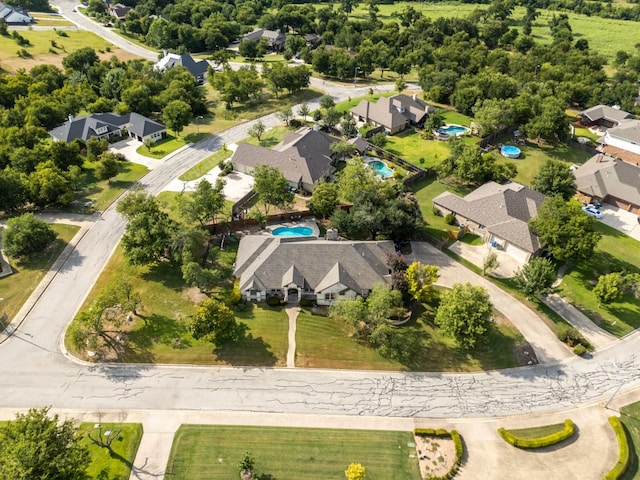 bird's eye view with a residential view