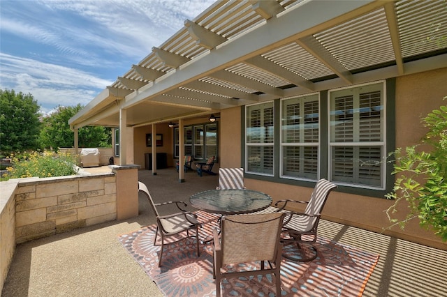 view of patio / terrace with a pergola