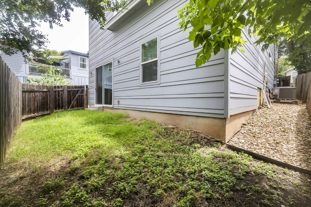 view of property exterior with central air condition unit