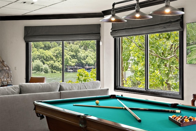 recreation room with billiards