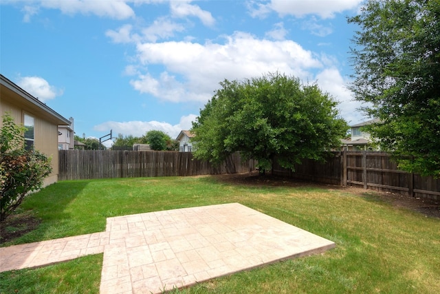 view of yard with a patio area