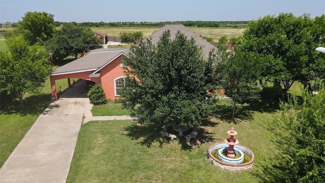 aerial view featuring a rural view