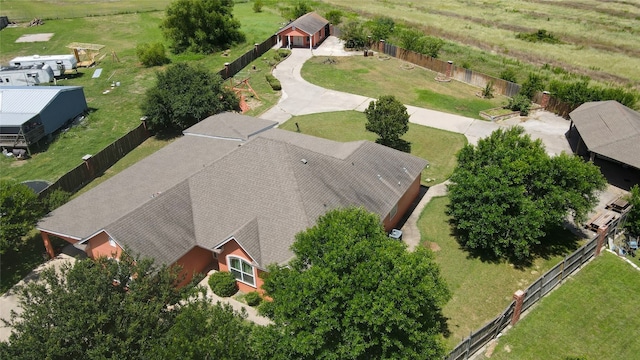 bird's eye view featuring a rural view