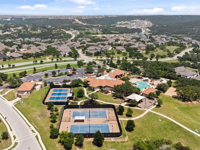 drone / aerial view featuring a residential view