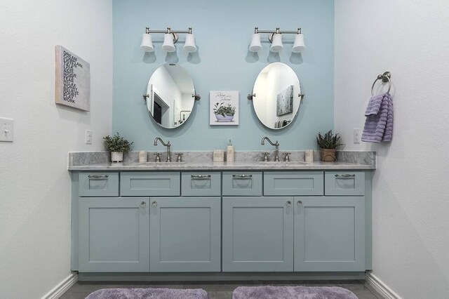 bathroom featuring double sink vanity