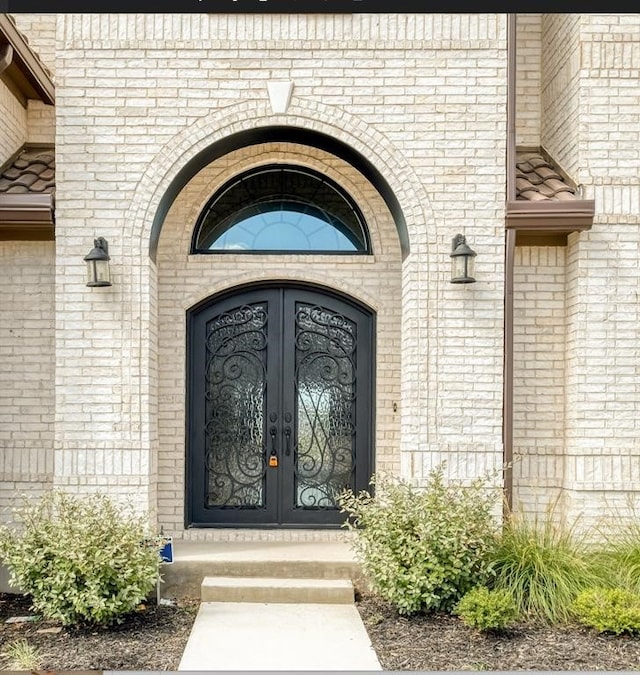 entrance to property with french doors