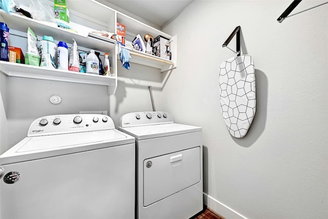 laundry room with independent washer and dryer