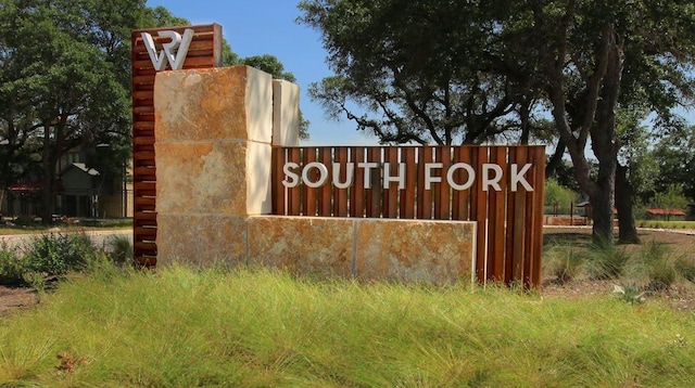 view of community sign