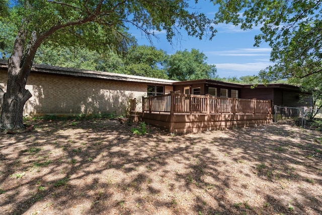 view of yard with a deck